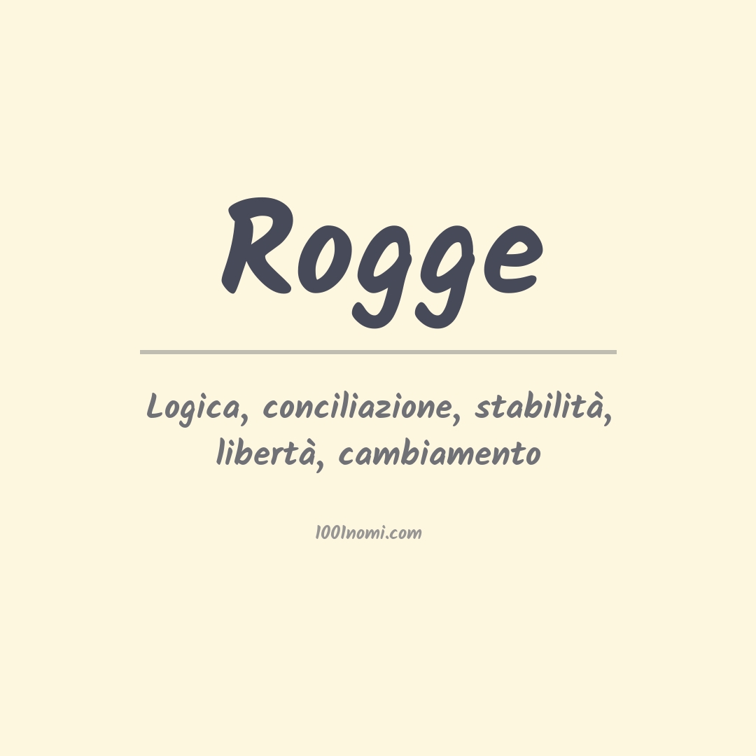 Significato del nome Rogge