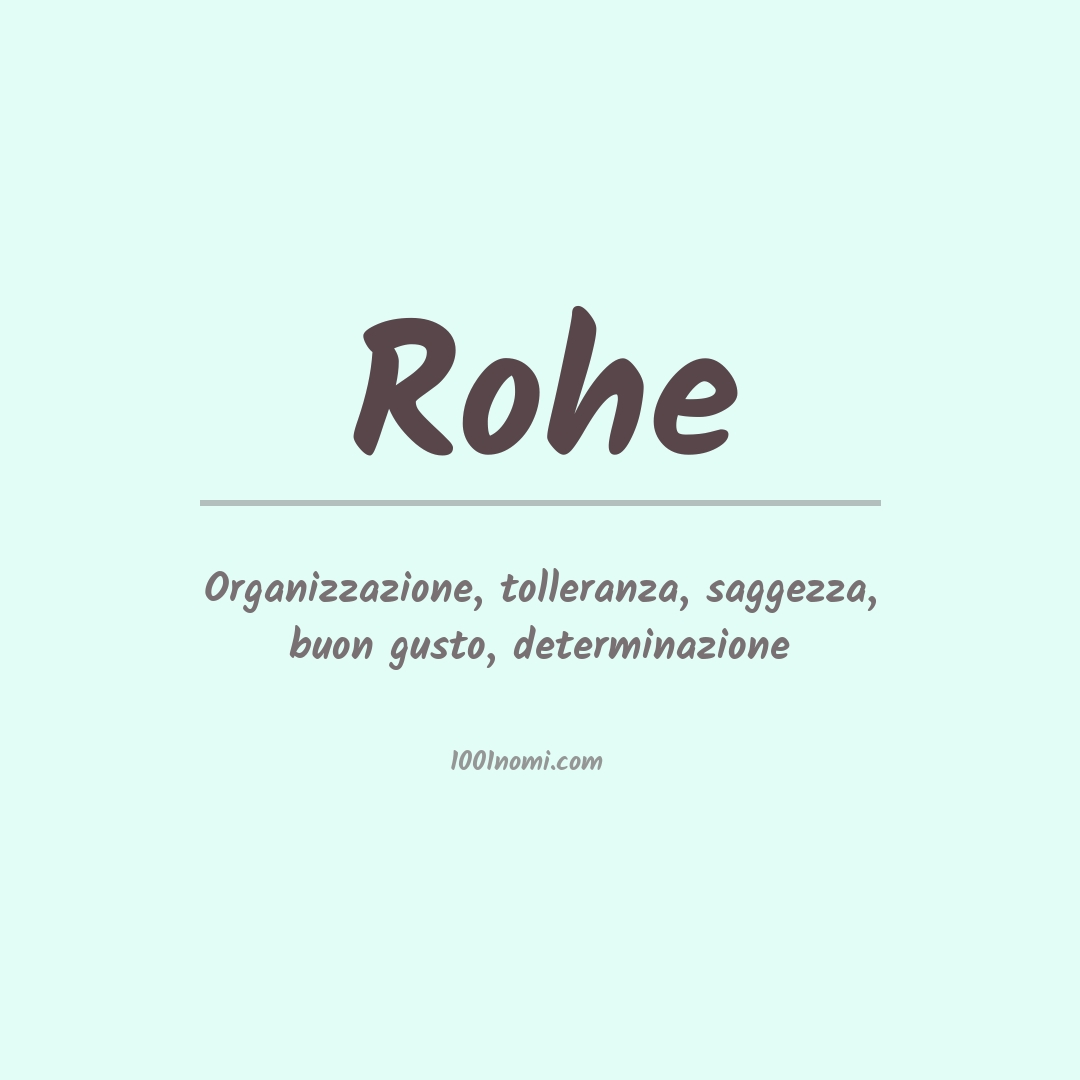 Significato del nome Rohe