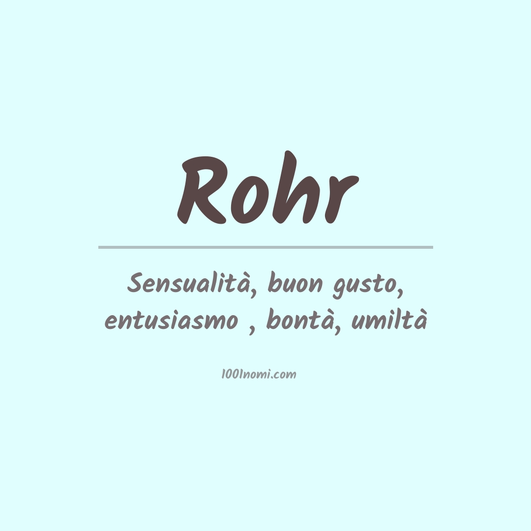 Significato del nome Rohr