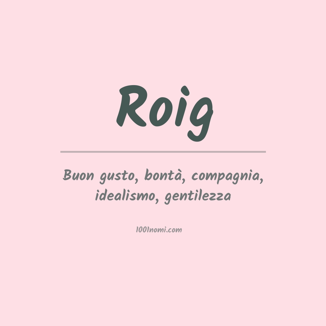 Significato del nome Roig Significato del nome Roig