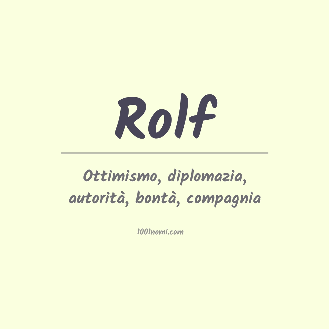 Significato del nome Rolf