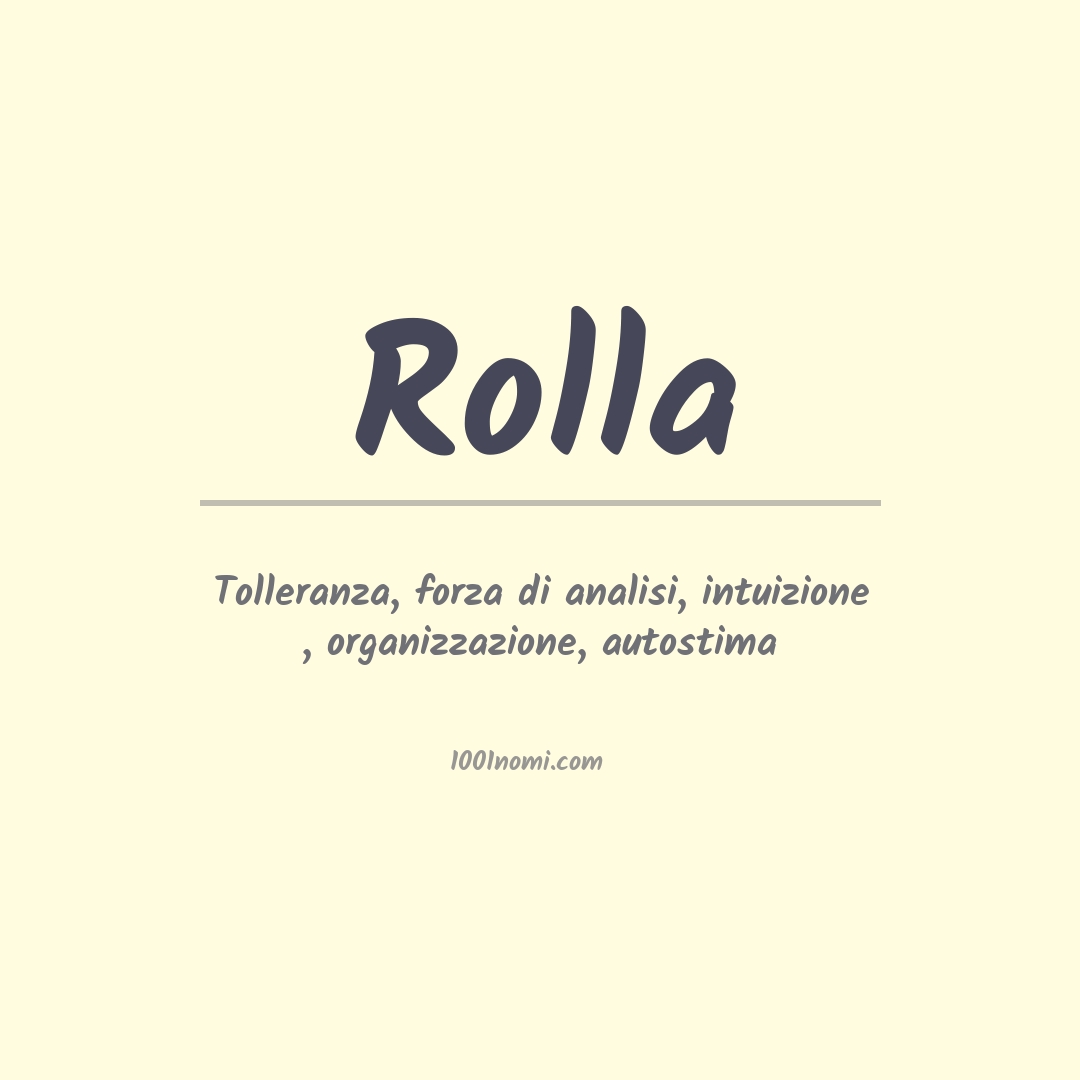 Significato del nome Rolla