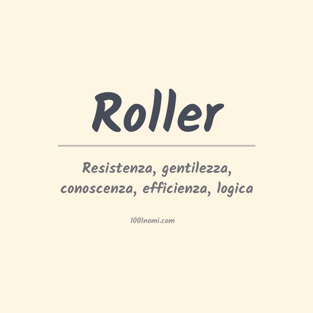 Significato del nome Roller