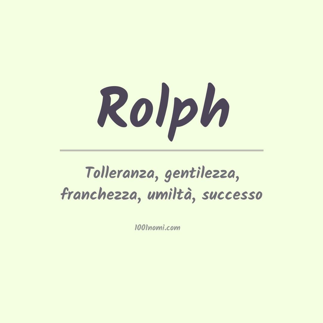 Significato del nome Rolph