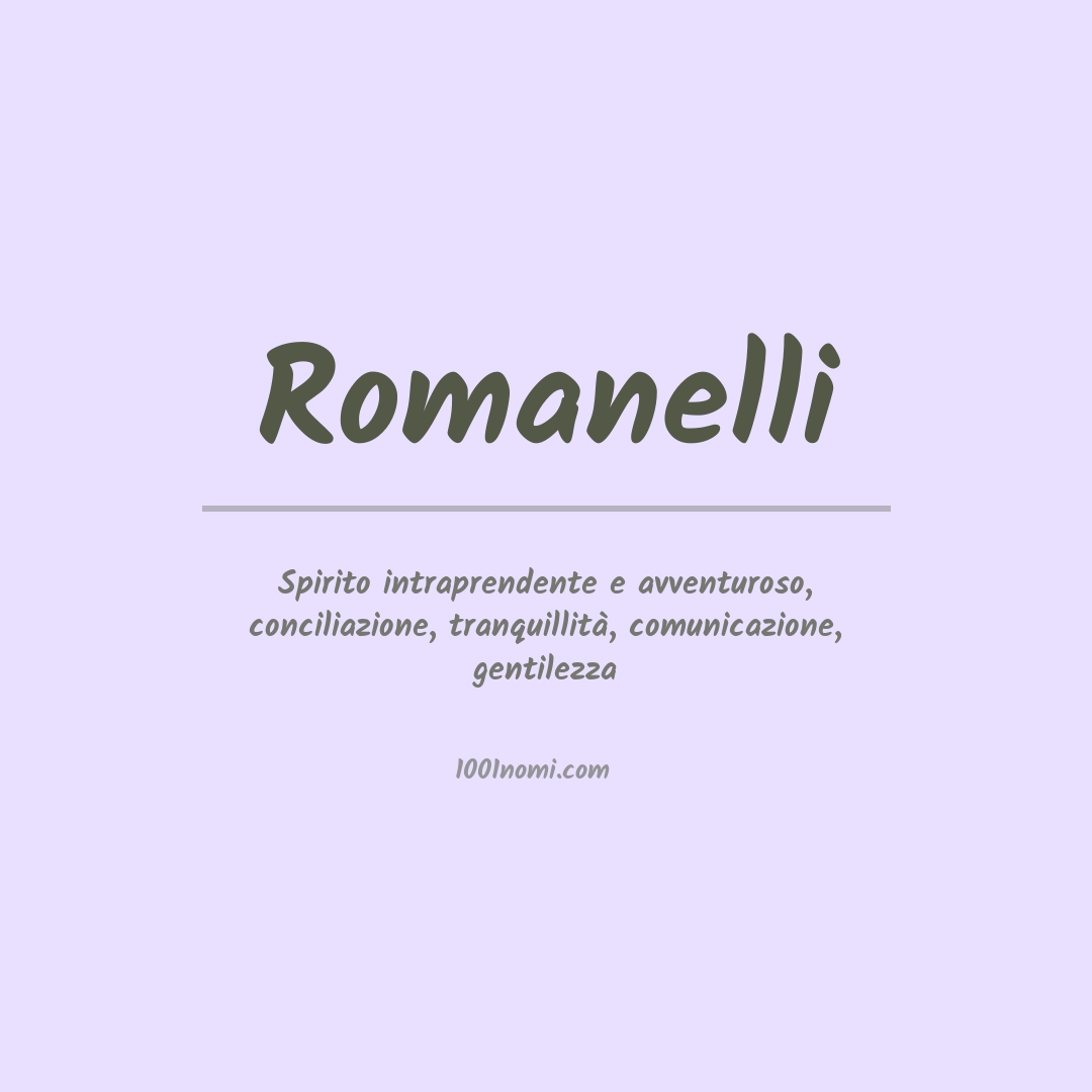 Significato del nome Romanelli