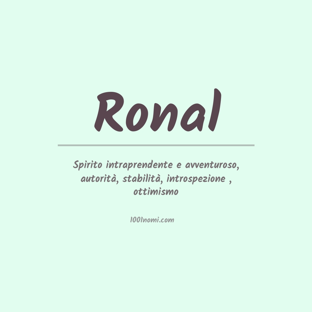 Significato del nome Ronal