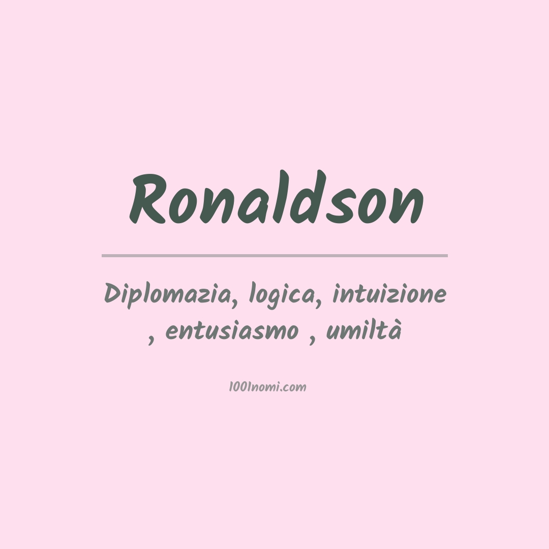 Significato del nome Ronaldson