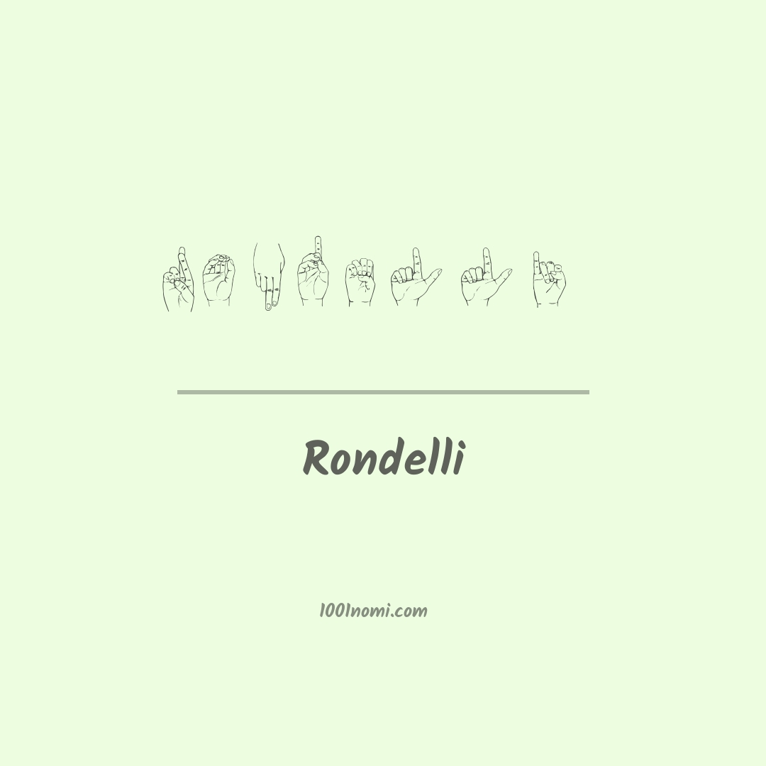 Rondelli nella lingua dei segni