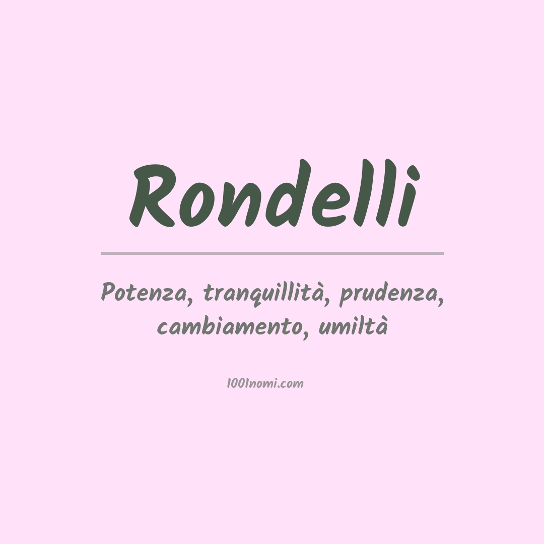 Significato del nome Rondelli