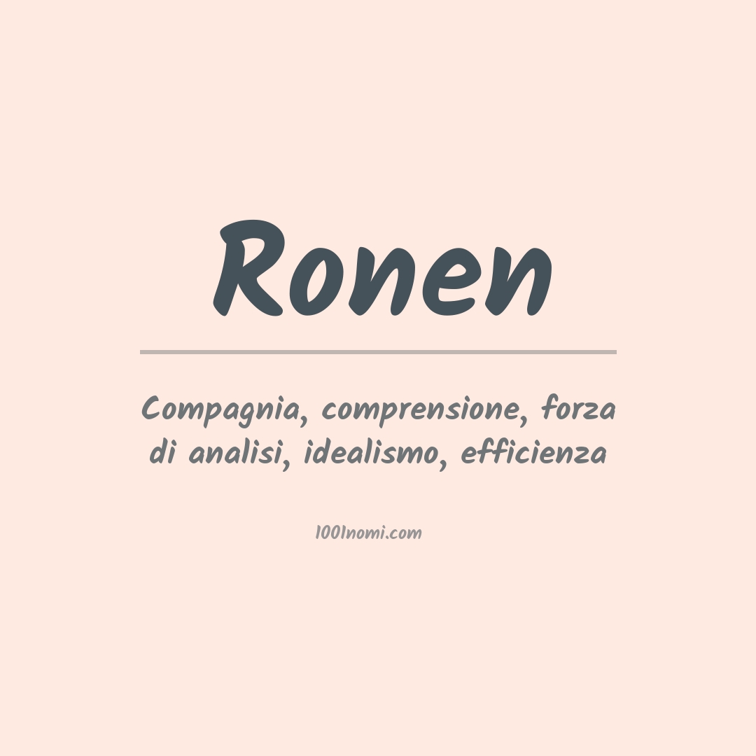 Significato del nome Ronen