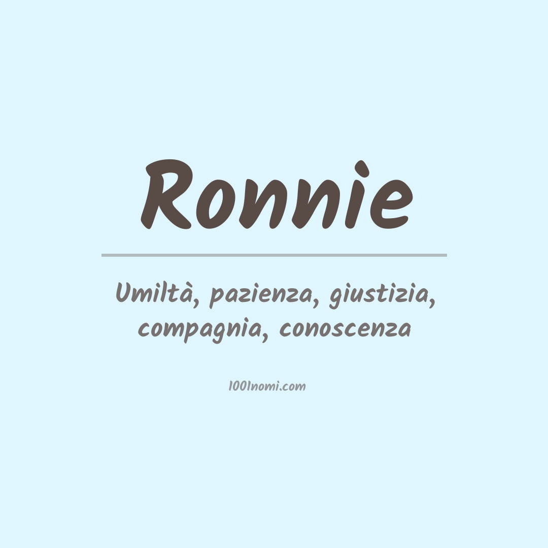 Significato del nome Ronnie