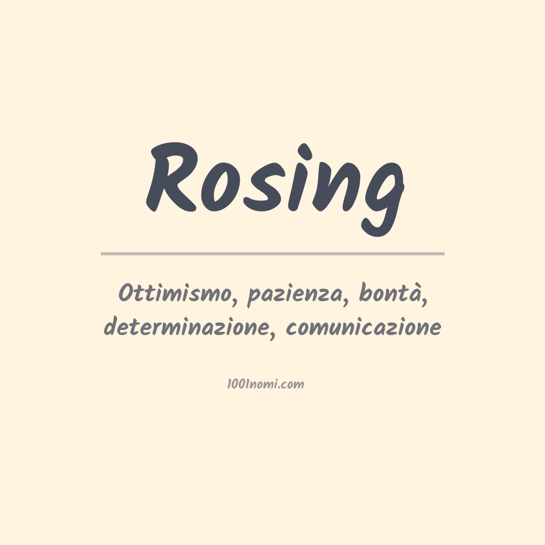 Significato del nome Rosing