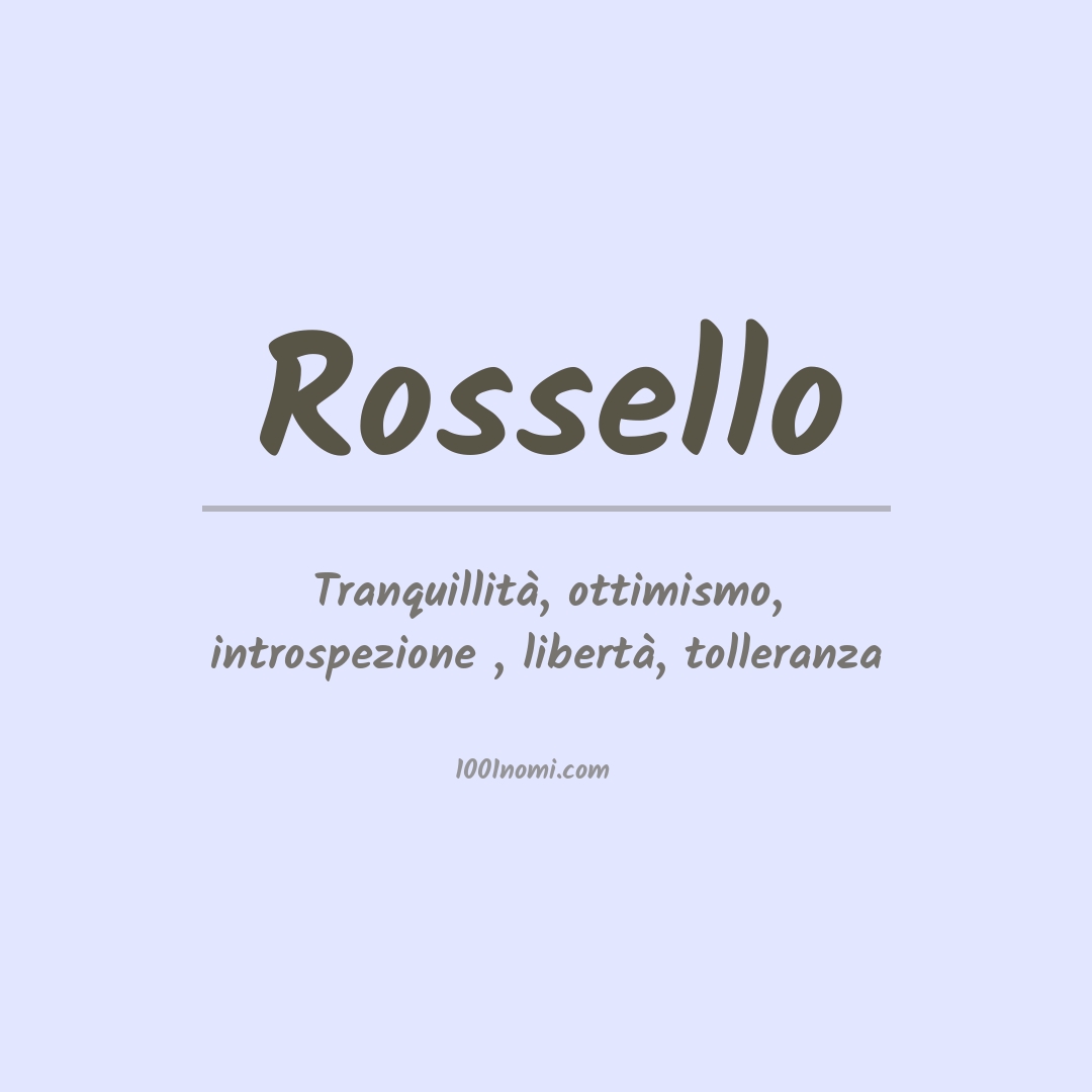 Significato del nome Rossello