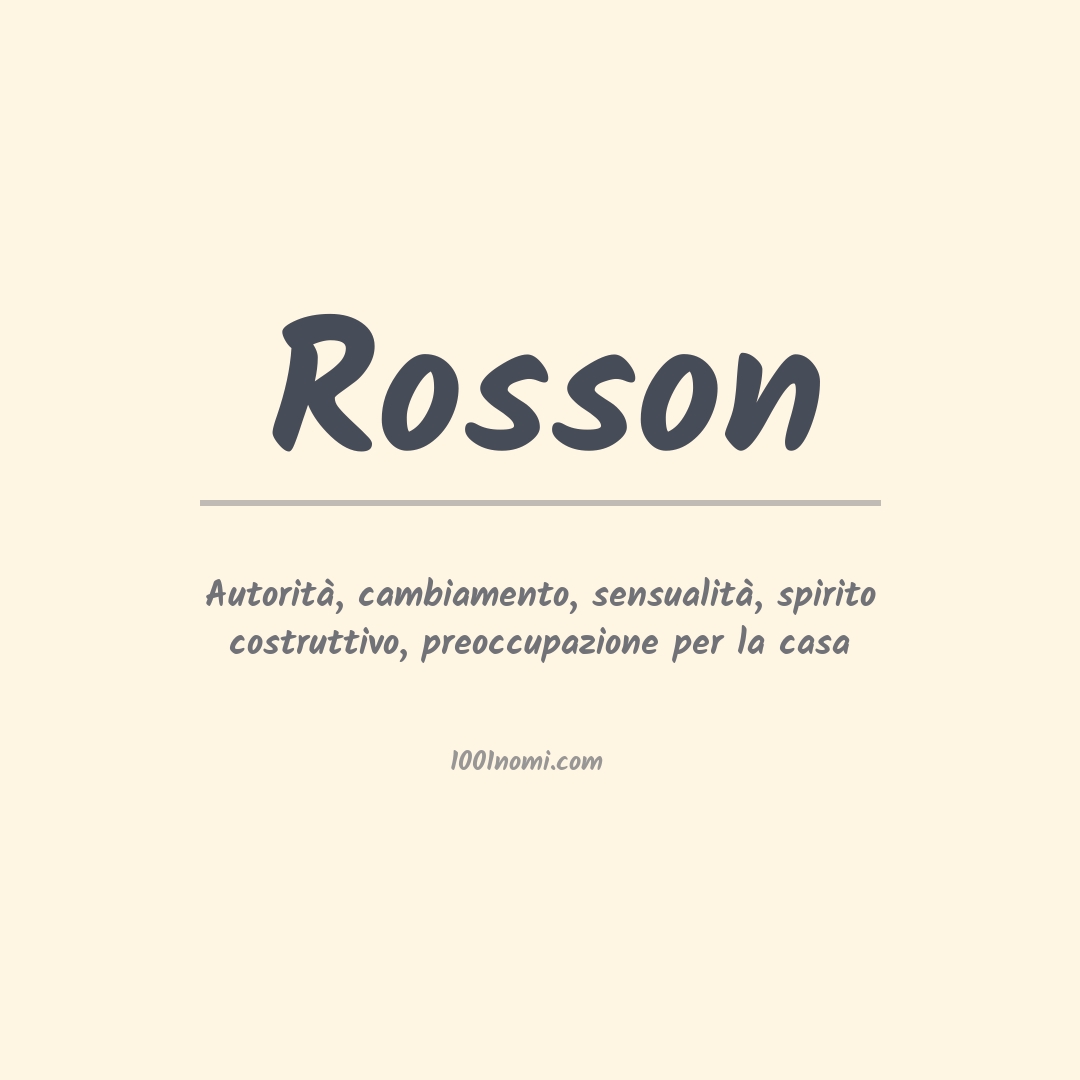 Significato del nome Rosson