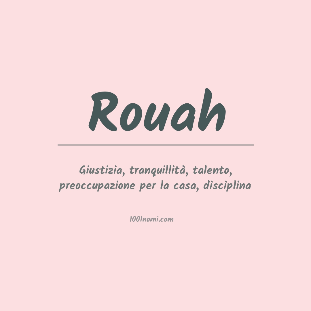 Significato del nome Rouah Significato del nome Rouah