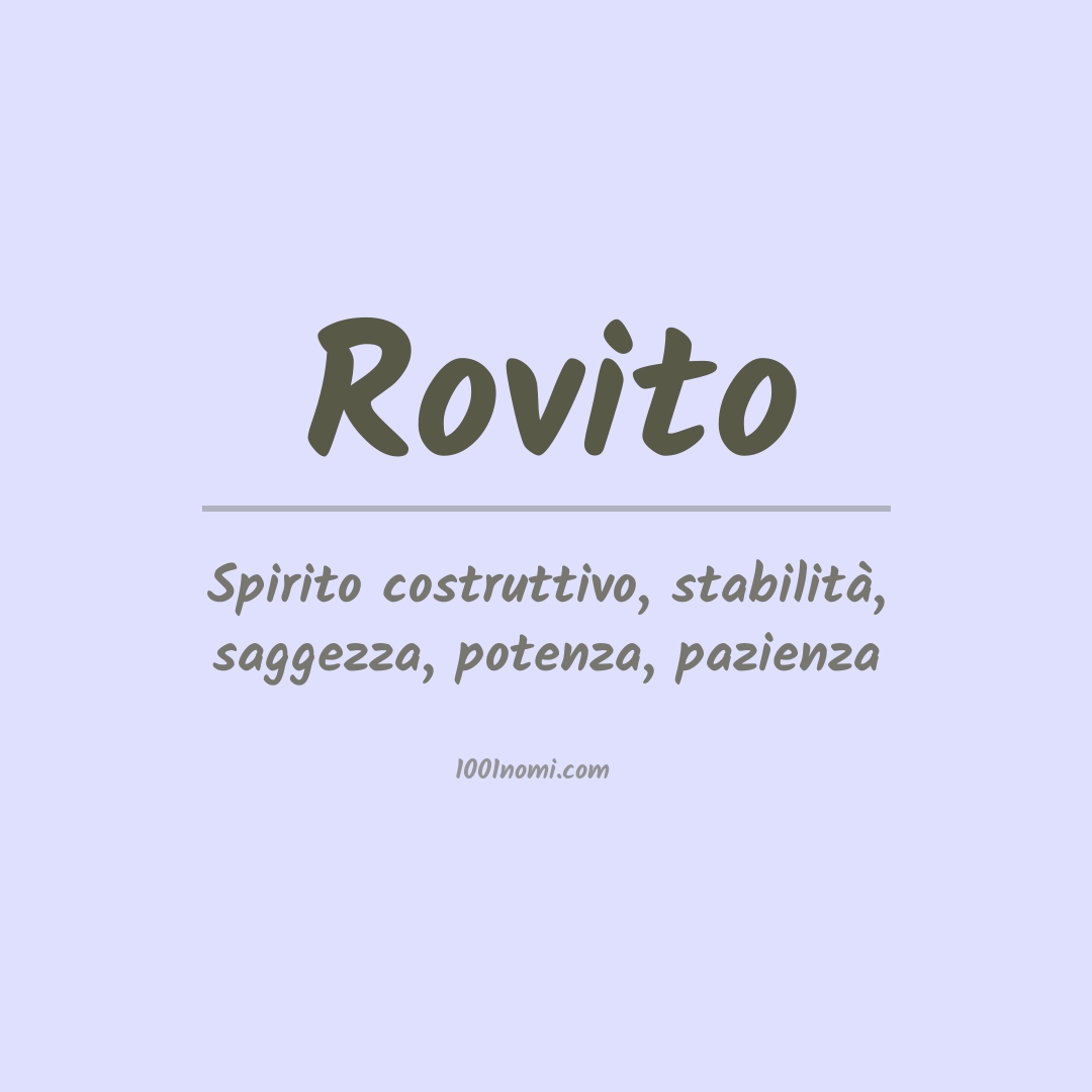 Significato del nome Rovito