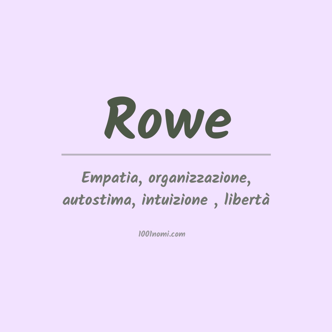 Significato del nome Rowe