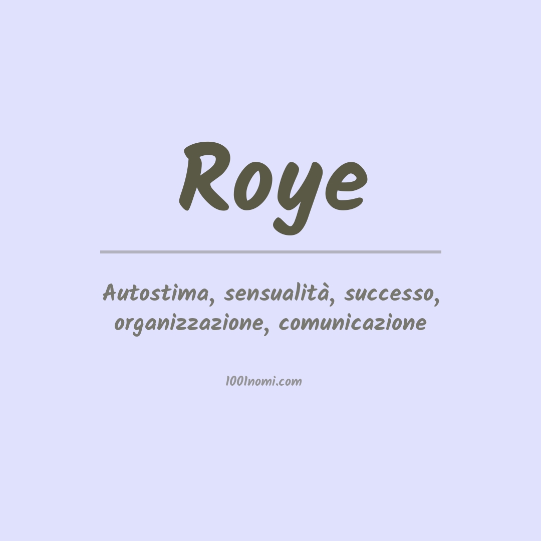 Significato del nome Roye