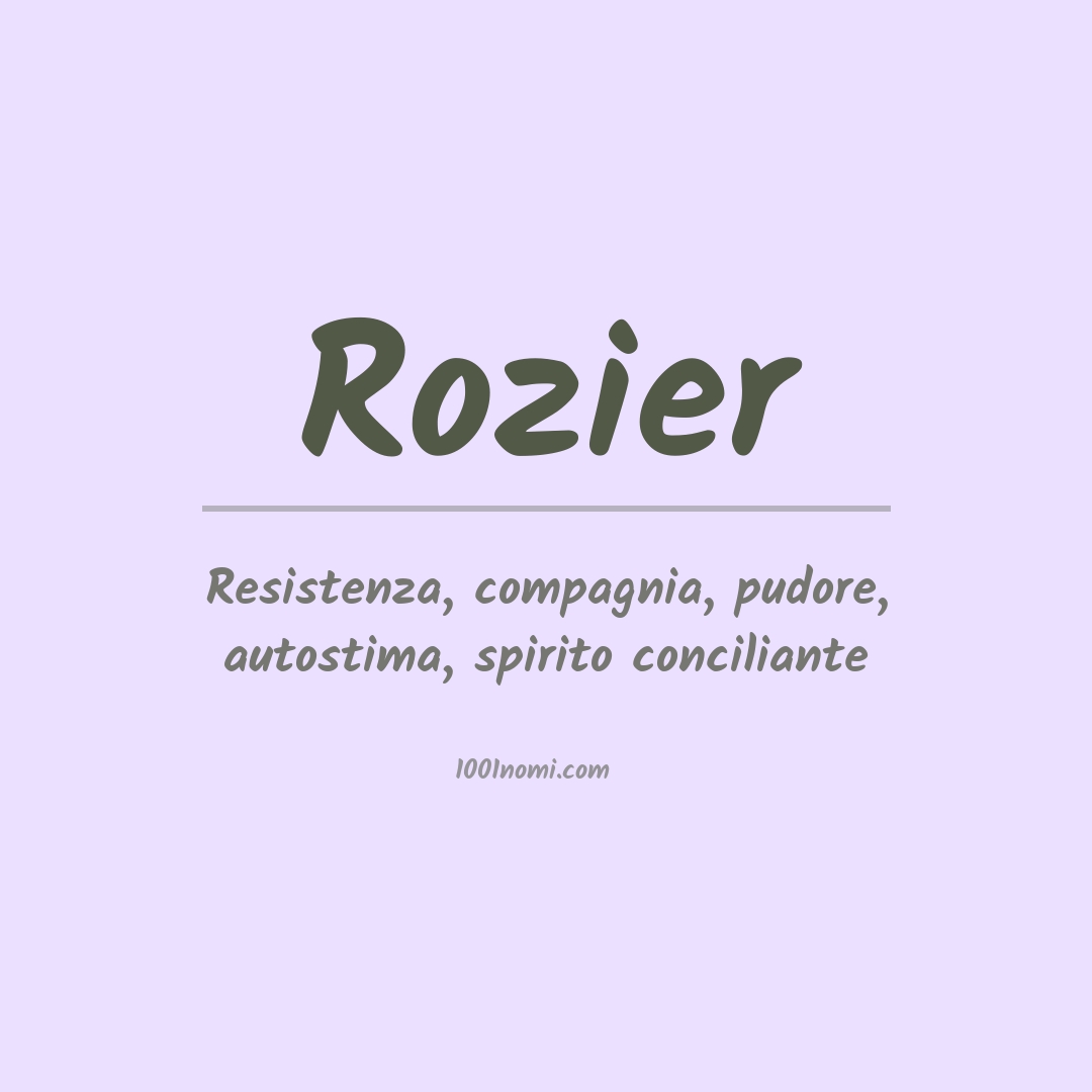 Significato del nome Rozier