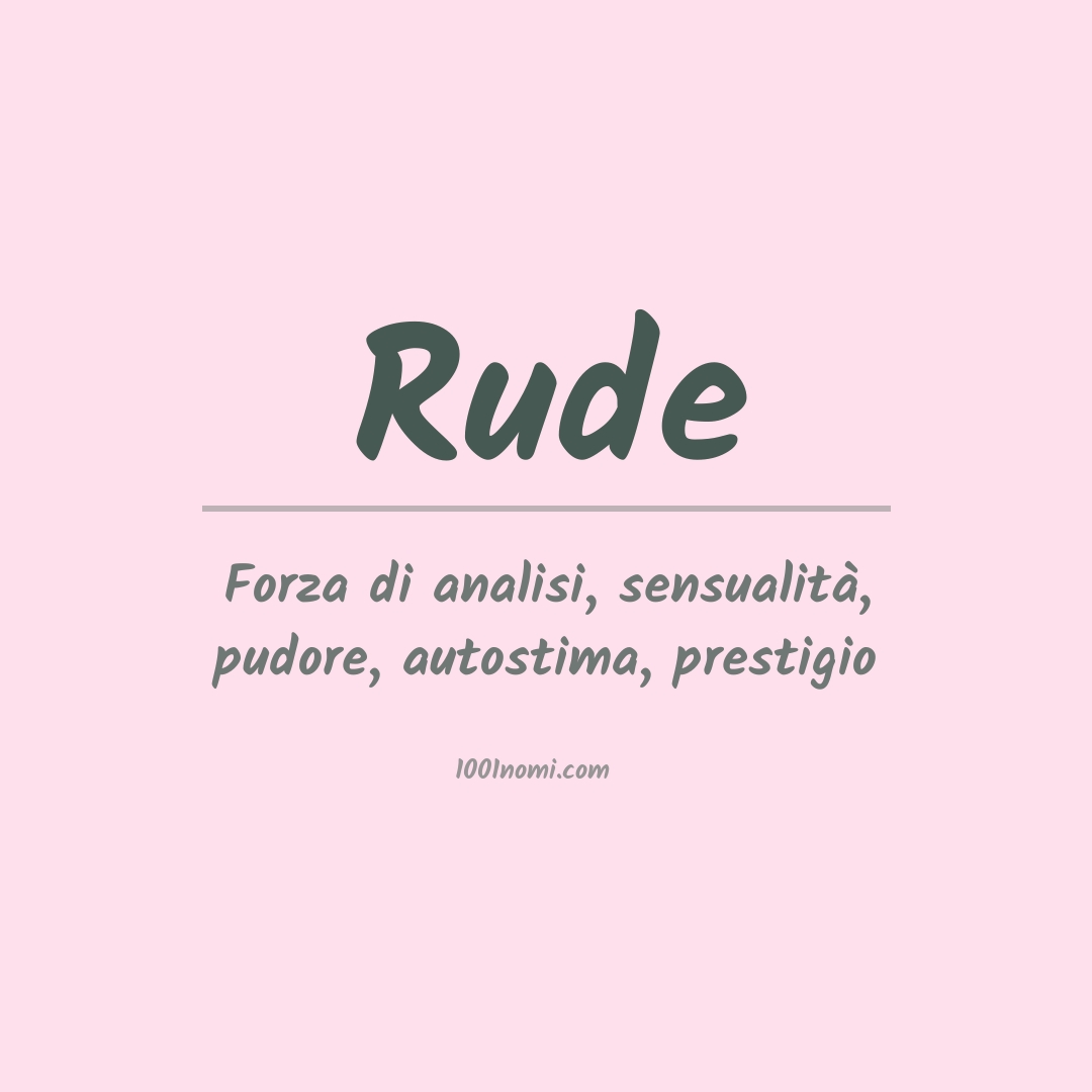 Significato del nome Rude