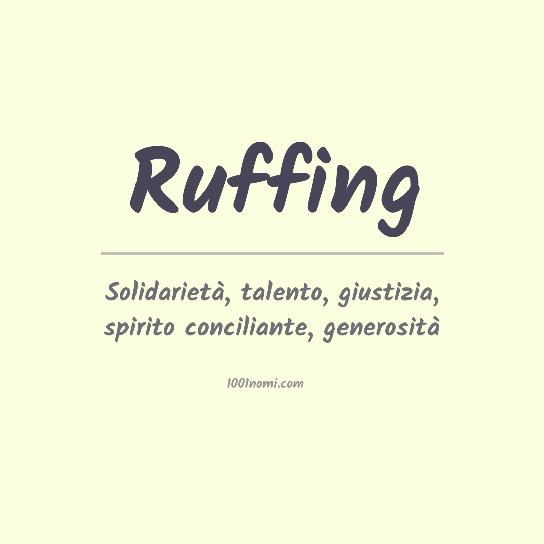 Significato del nome Ruffing