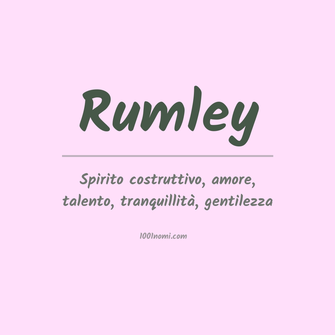 Significato del nome Rumley