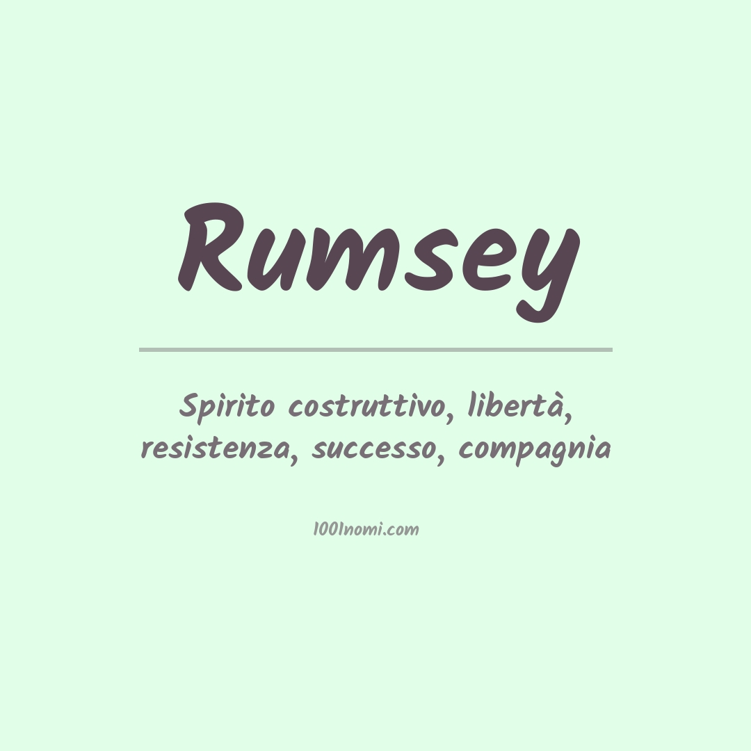 Significato del nome Rumsey