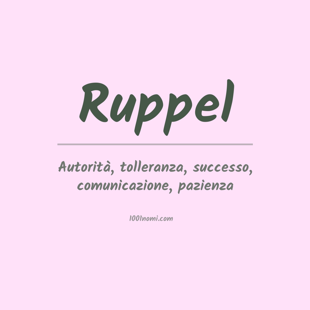 Significato del nome Ruppel