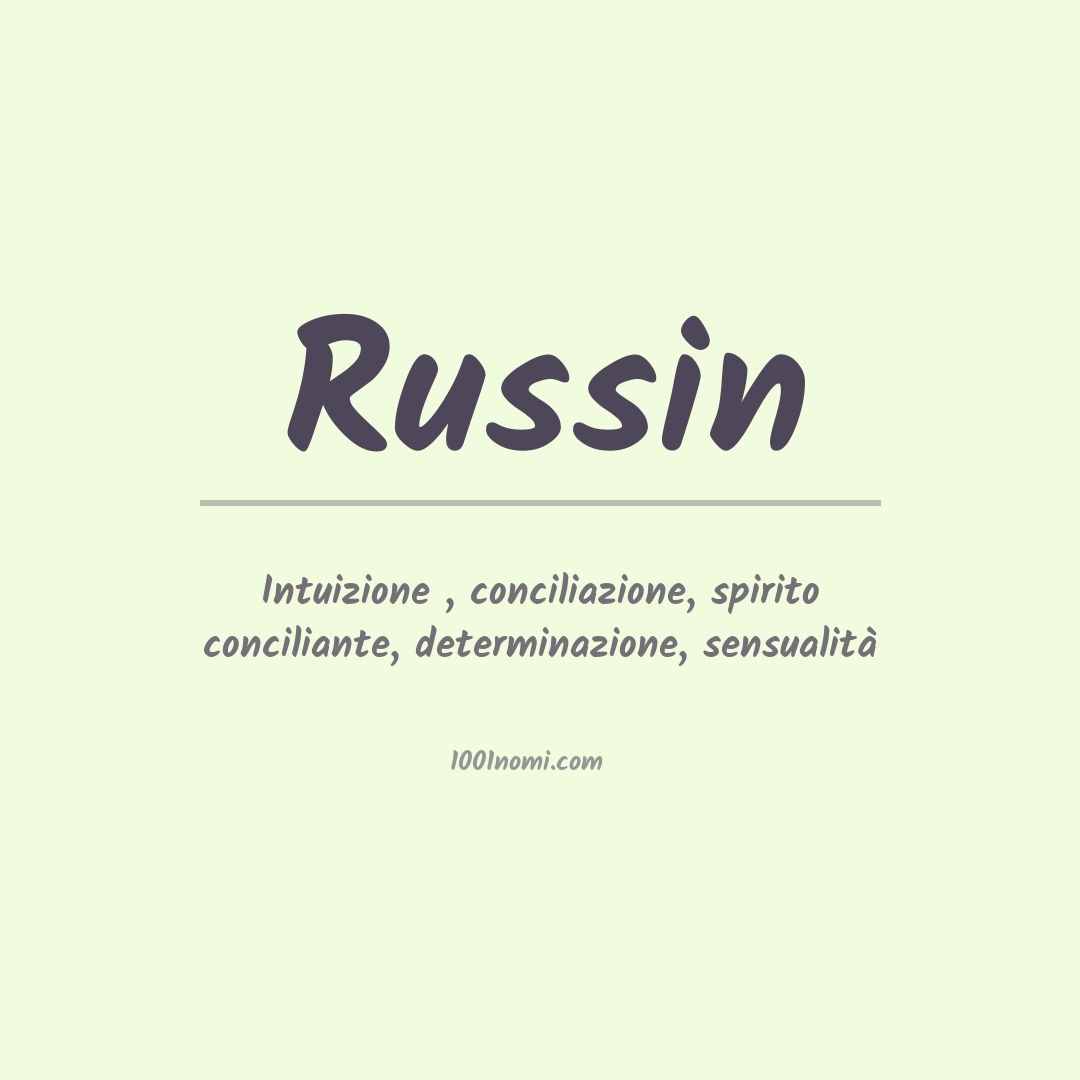 Significato del nome Russin