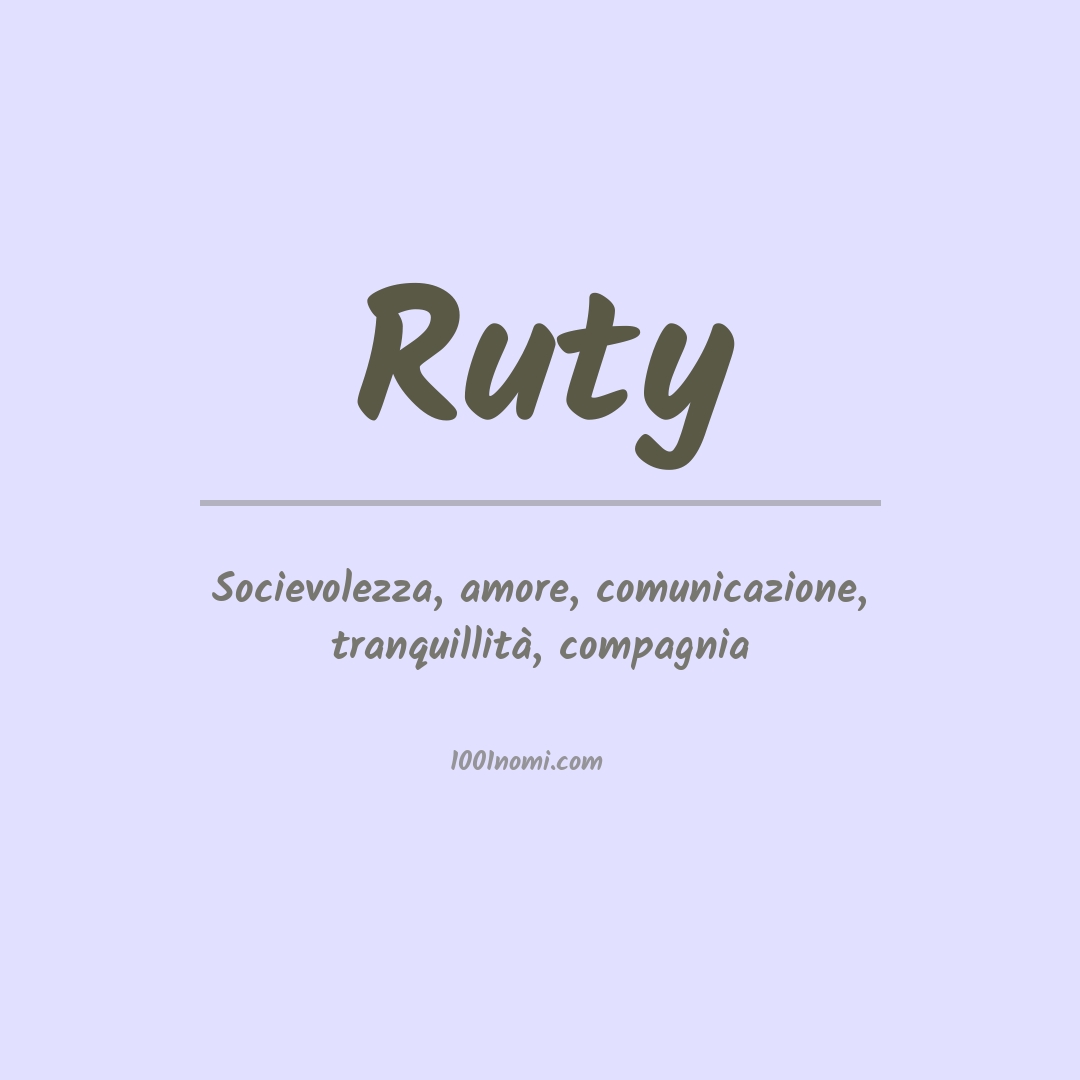 Significato del nome Ruty Significato del nome Ruty
