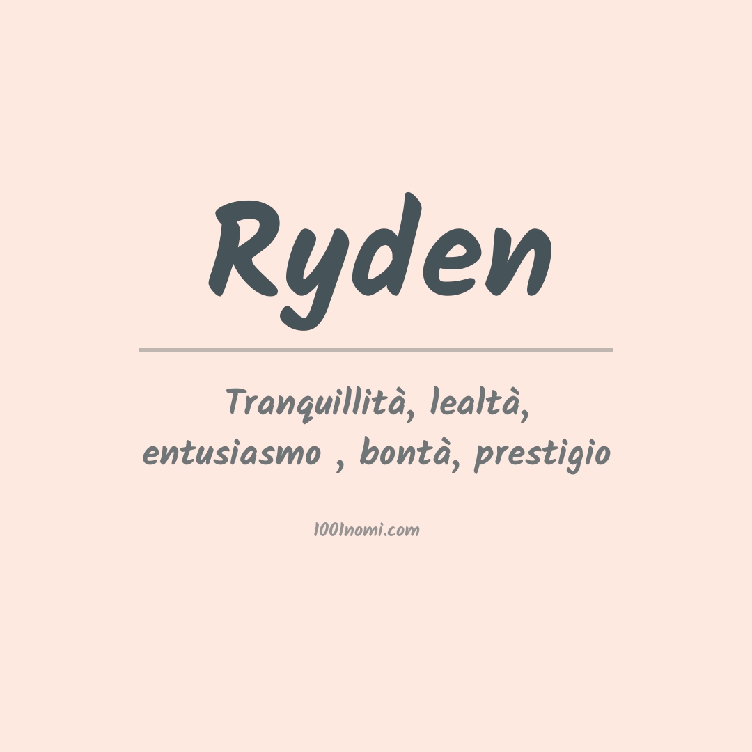 Significato del nome Ryden