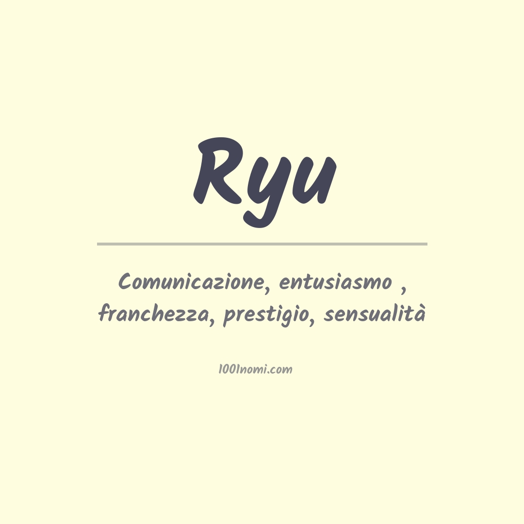 Significato del nome Ryu