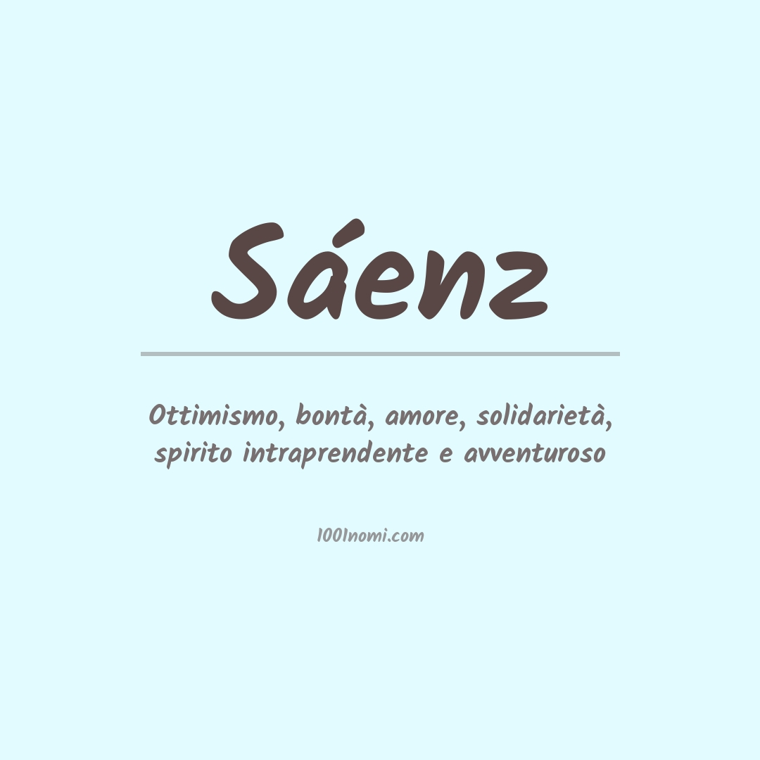 Significato del nome Sáenz