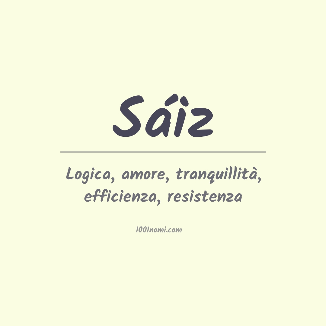 Significato del nome Sáiz