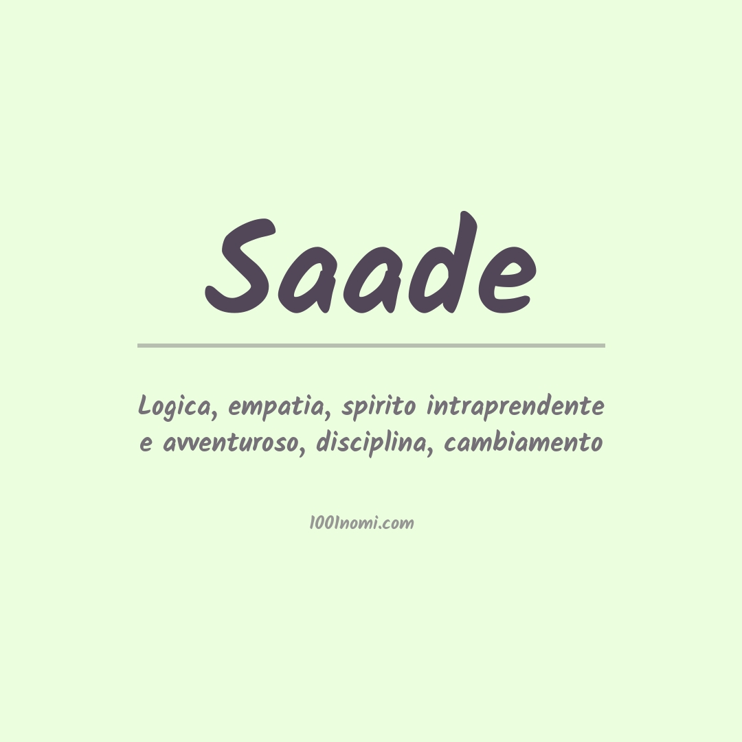 Significato del nome Saade