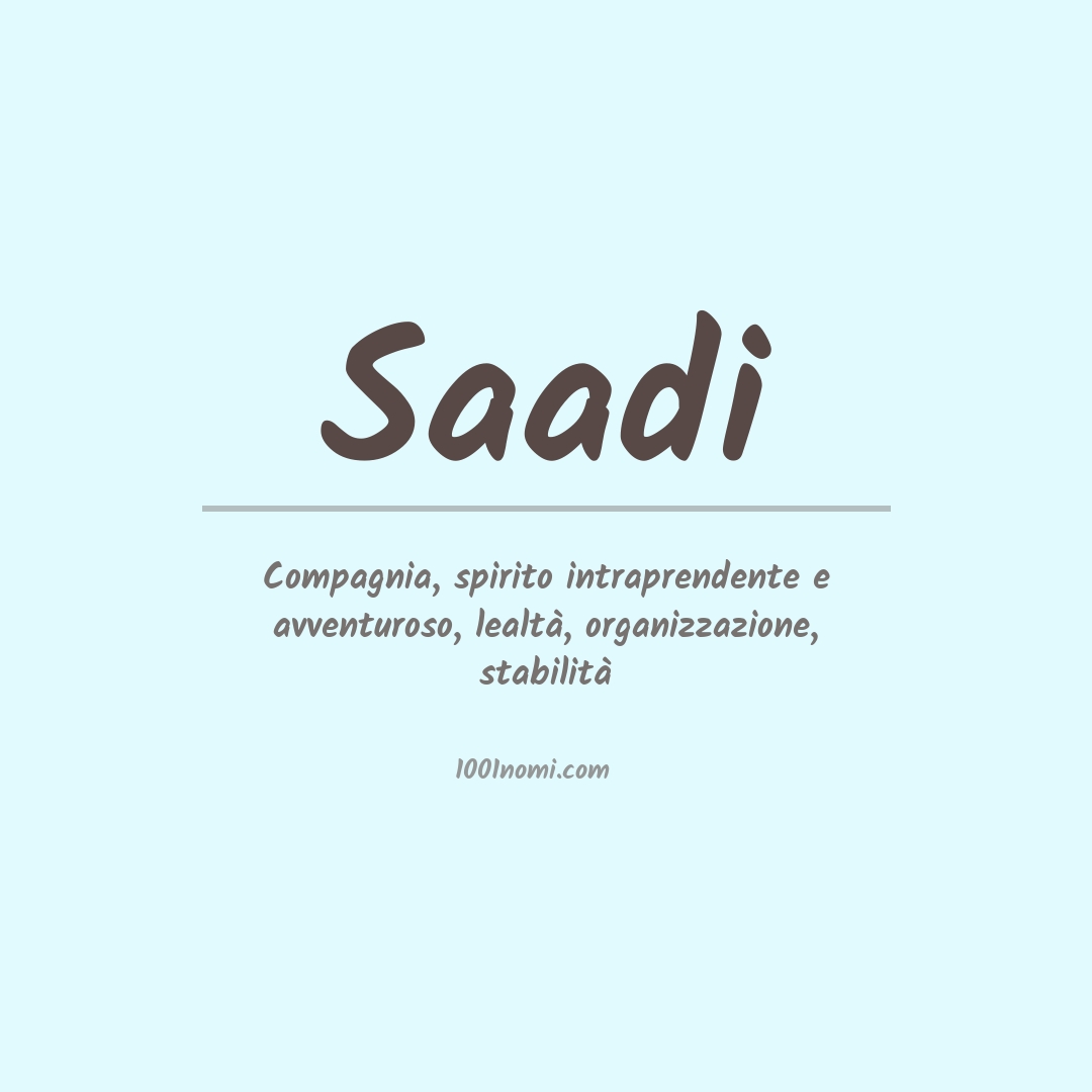 Significato del nome Saadi