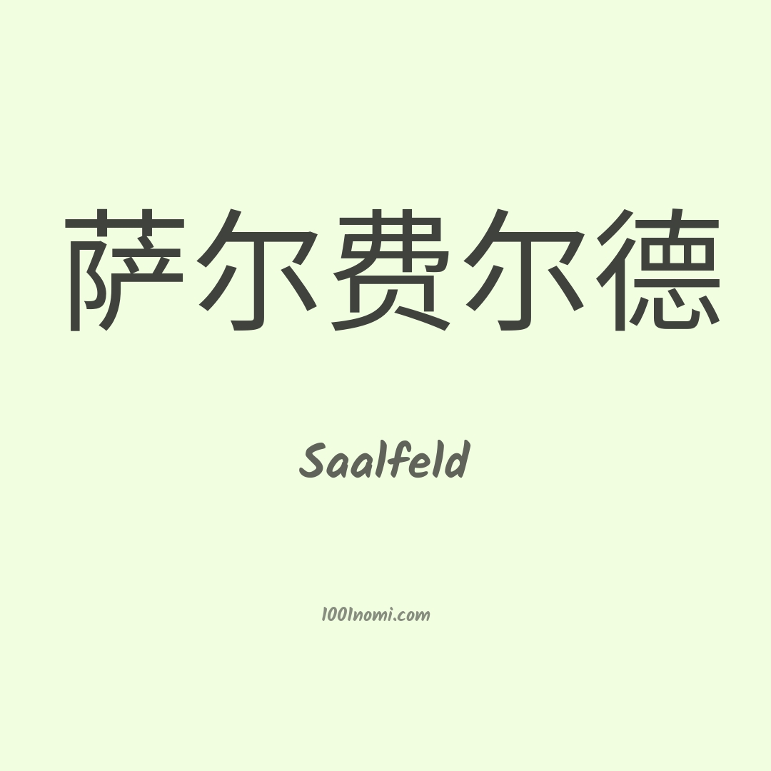 Saalfeld in cinese