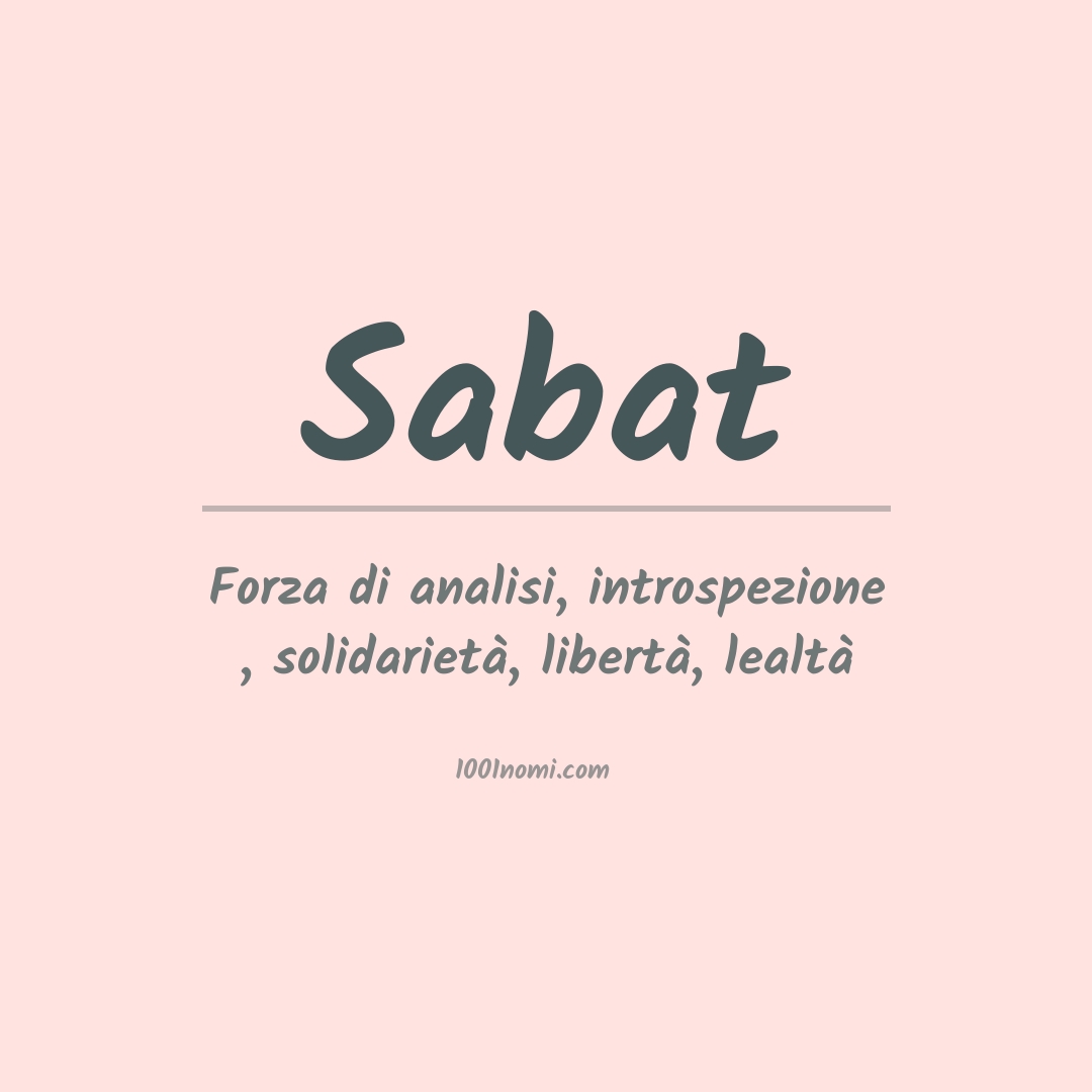 Significato del nome Sabat