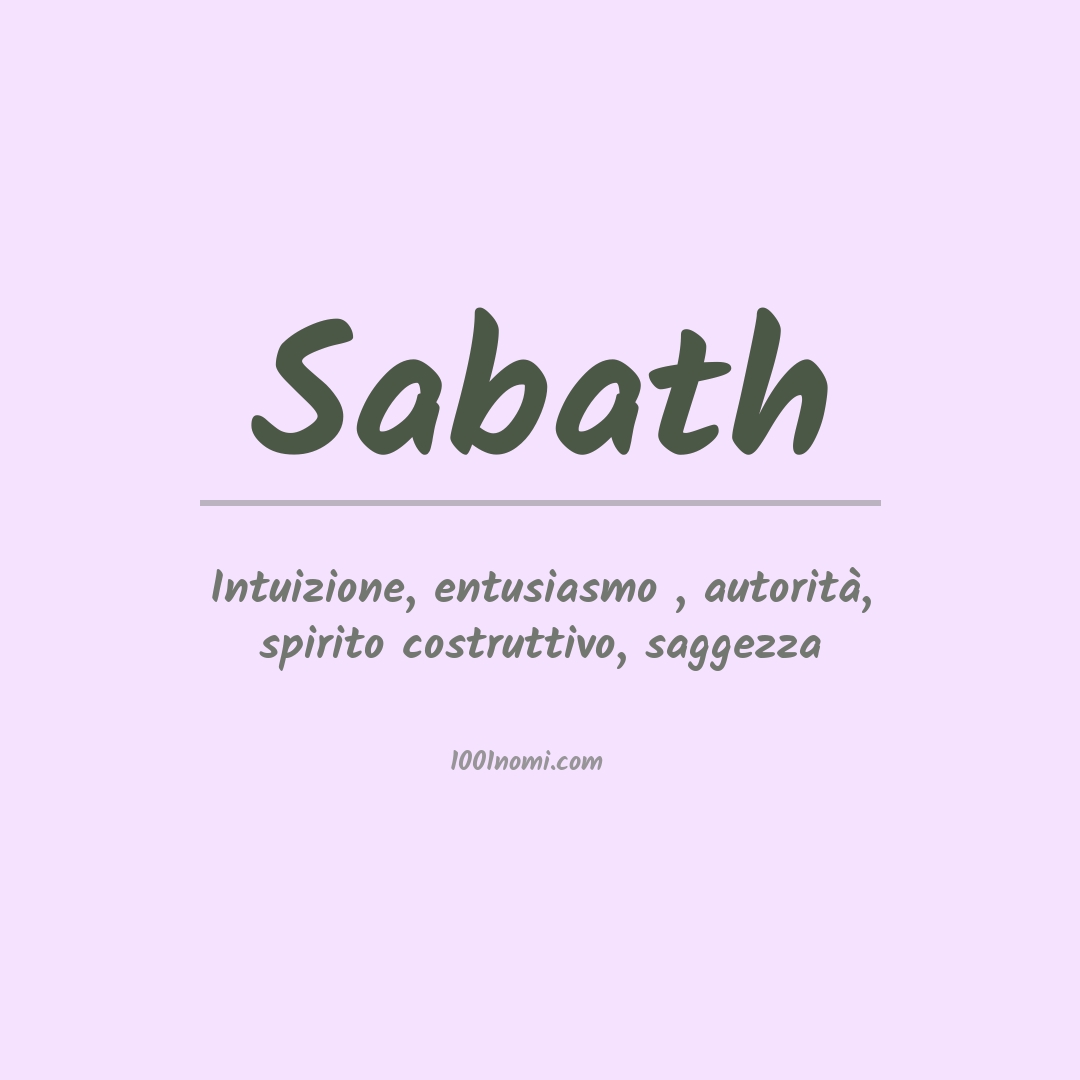 Significato del nome Sabath