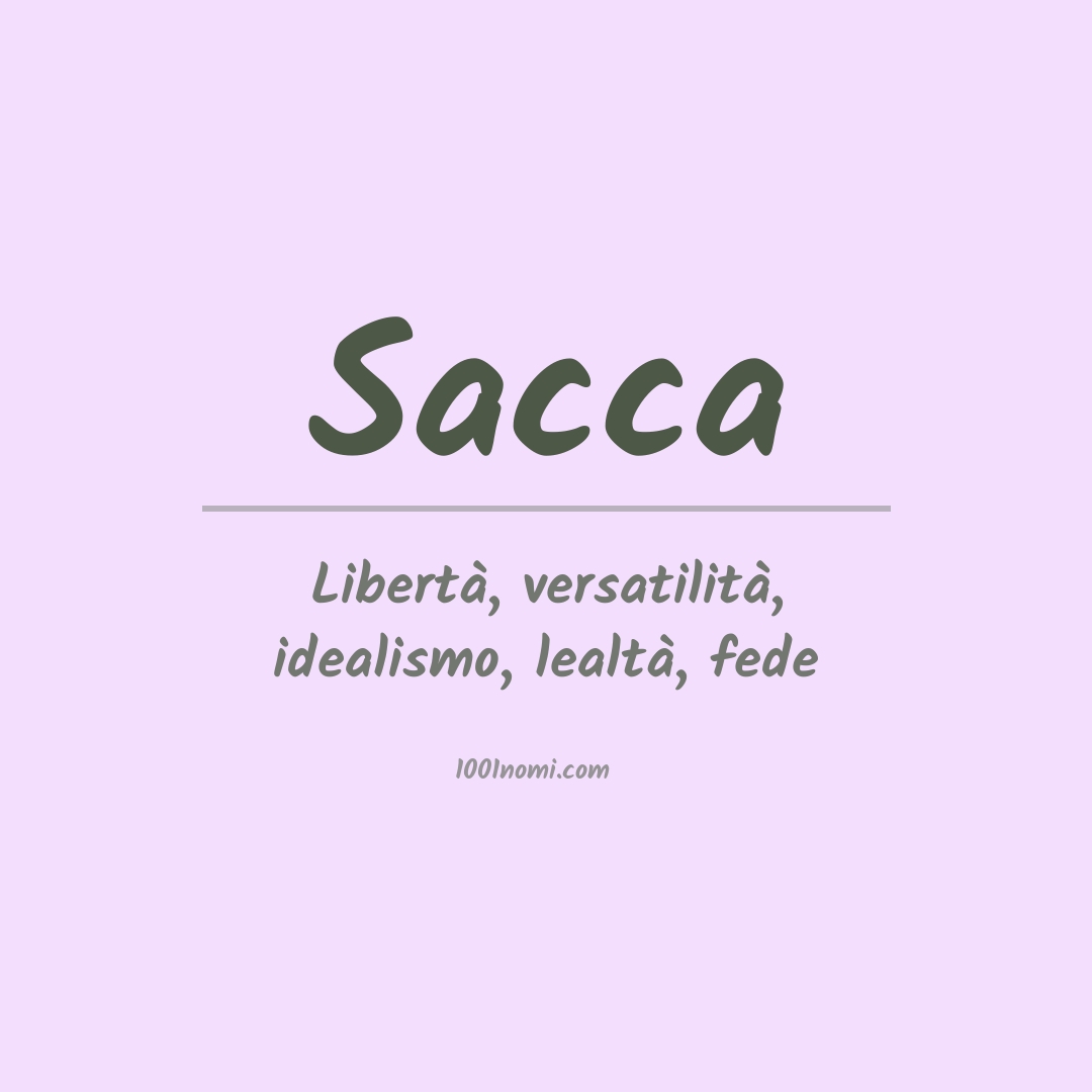 Significato del nome Sacca