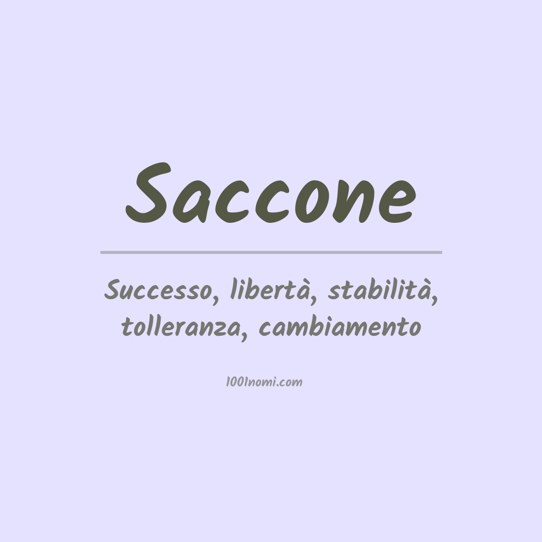 Significato del nome Saccone