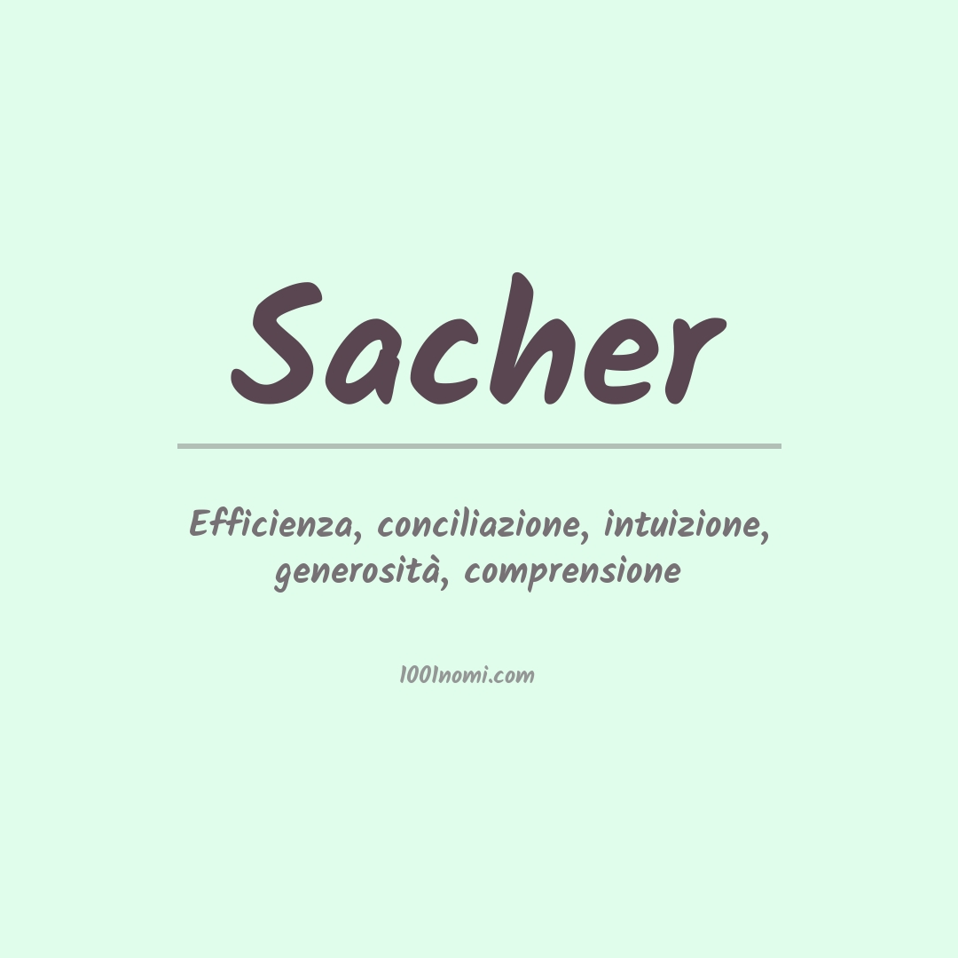 Significato del nome Sacher