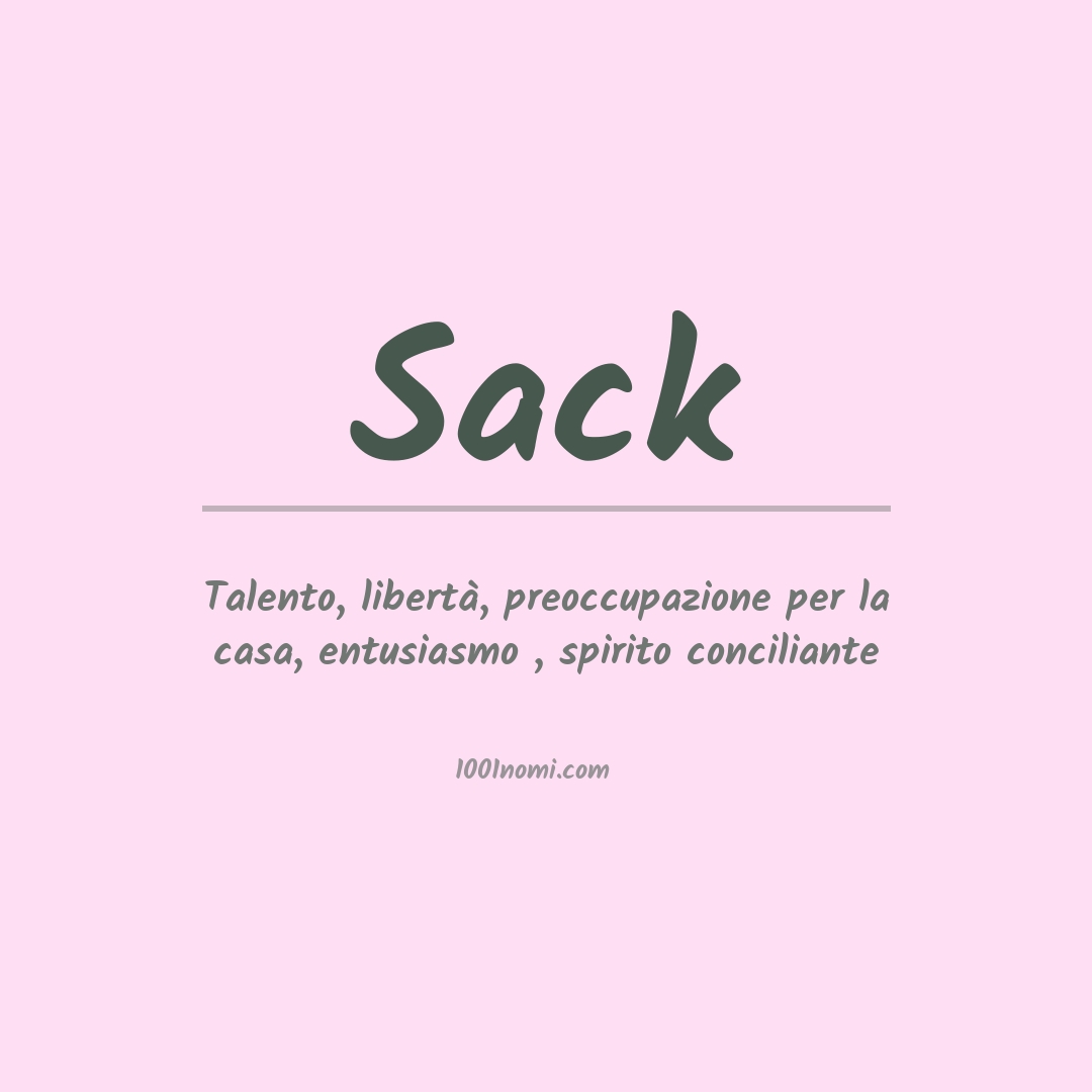 Significato del nome Sack