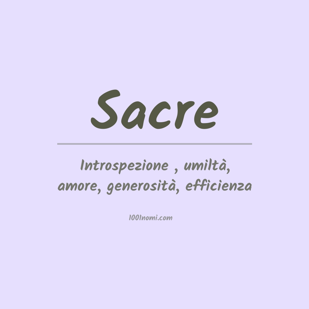 Significato del nome Sacre