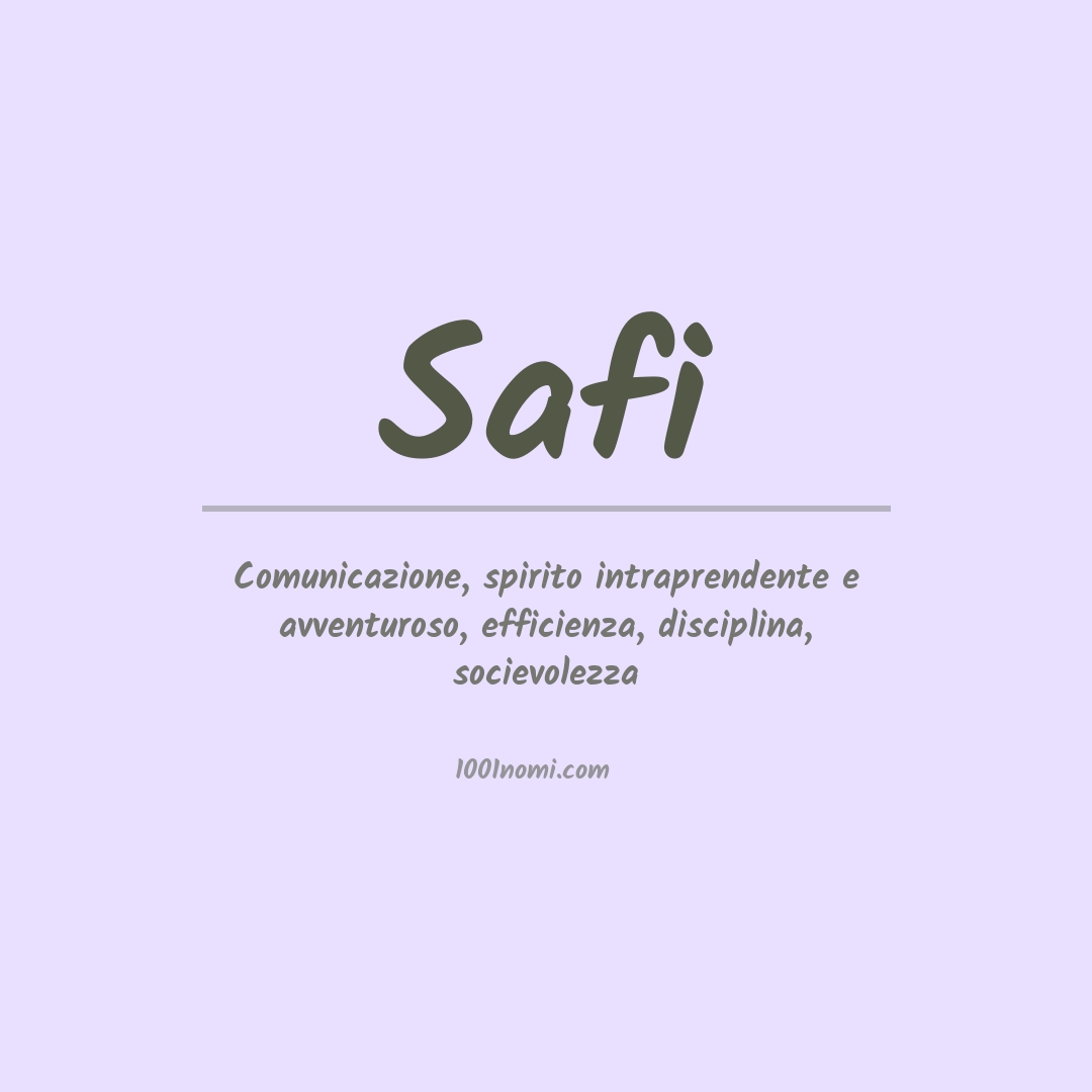 Significato del nome Safi