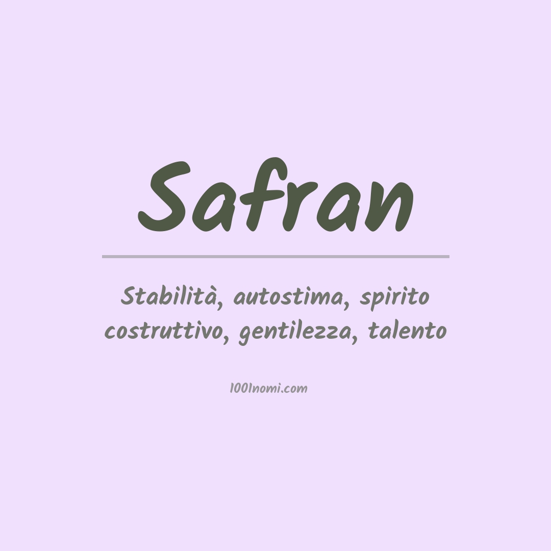 Significato del nome Safran