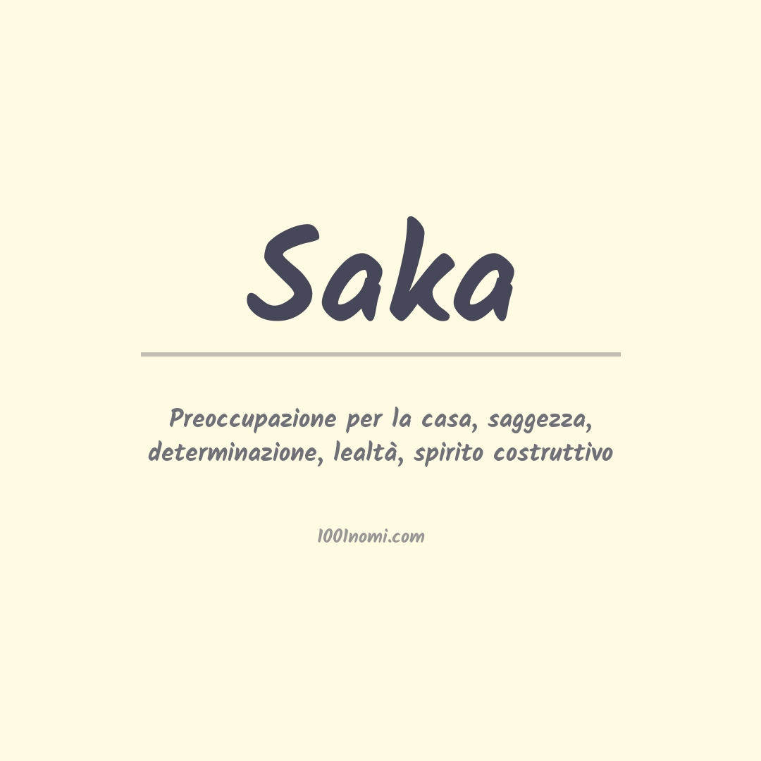 Significato del nome Saka Significato del nome Saka