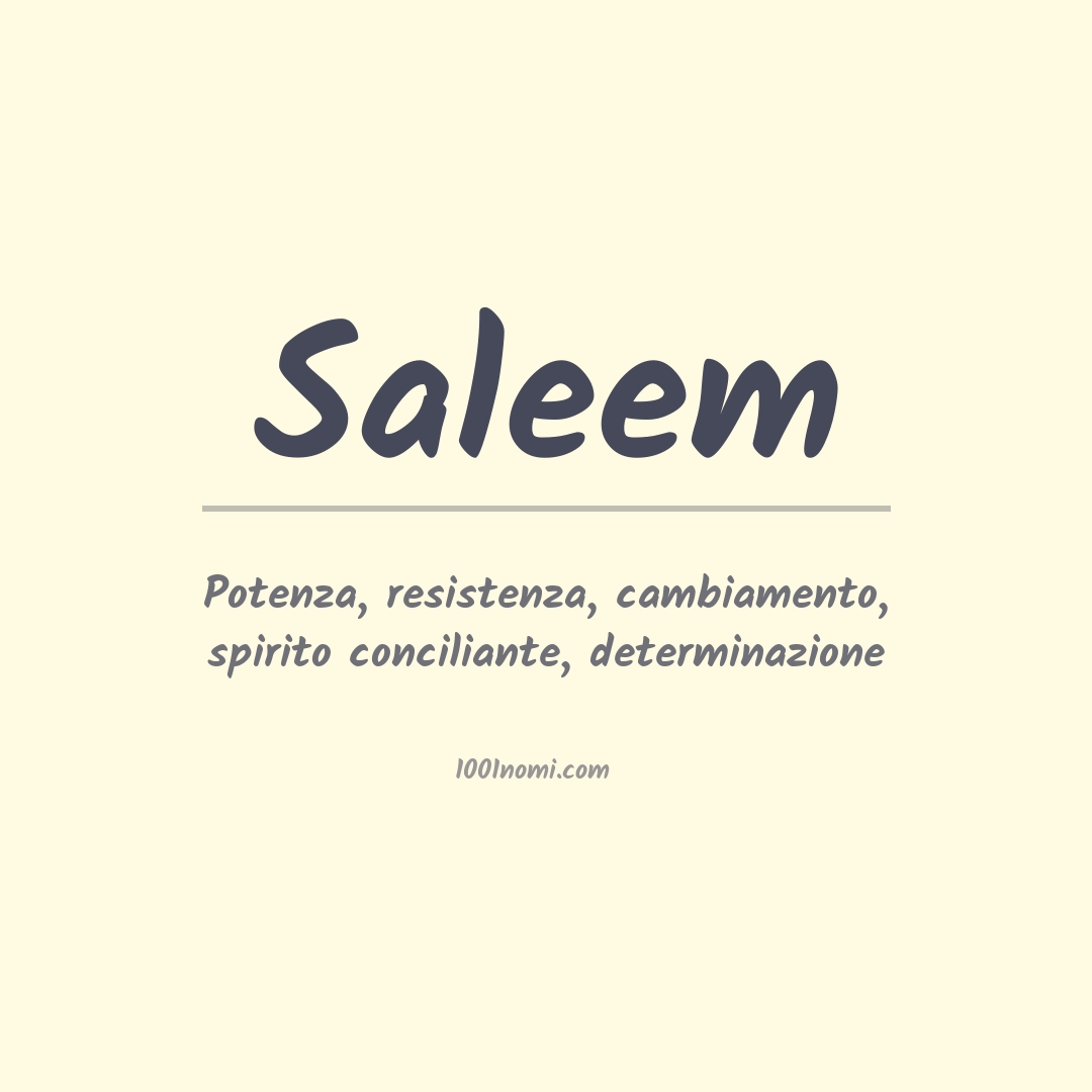 Significato del nome Saleem