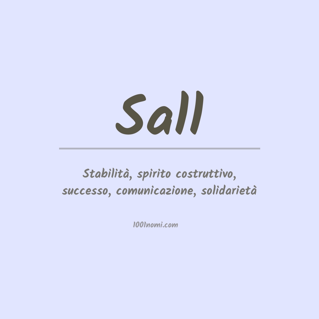 Significato del nome Sall