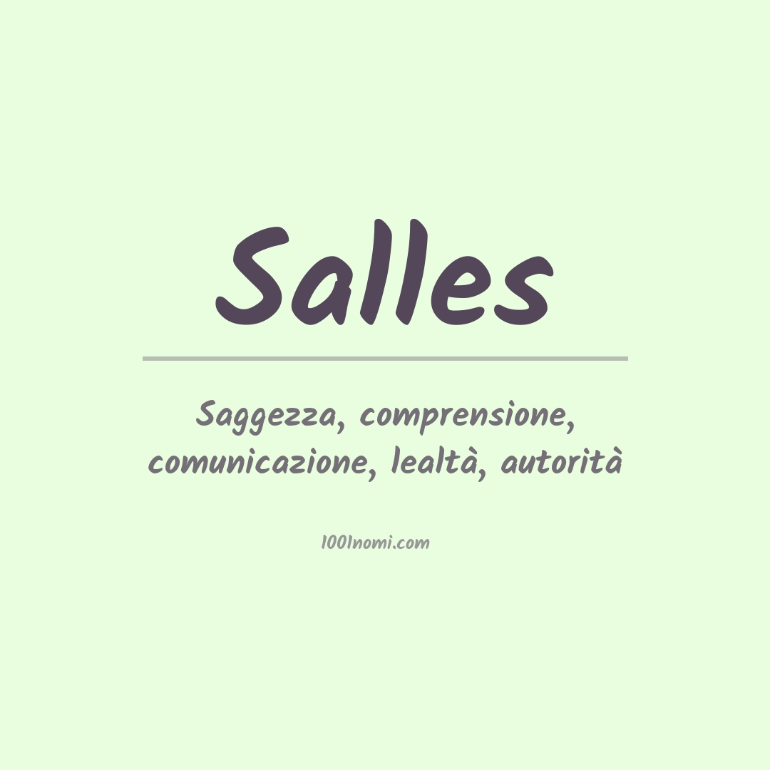 Significato del nome Salles